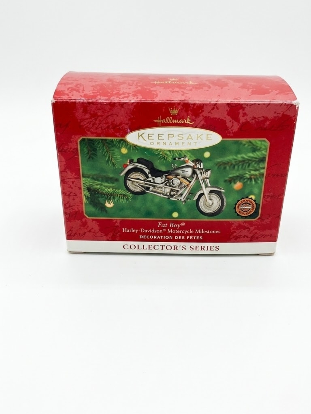 Harley-Davidson Fat Boy Ornament - Red, Green, Black, Silver